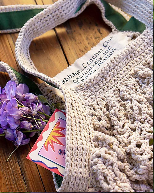 Cabbage Crochet Club for Family Nation Everyday Ecru Bag with