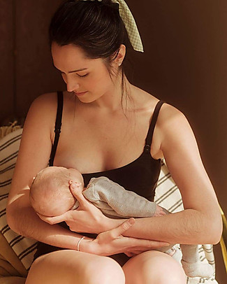 Cache Coeur Absorbent Nursing Top with Breastfeeding Bra Bodyguard - Black Cami