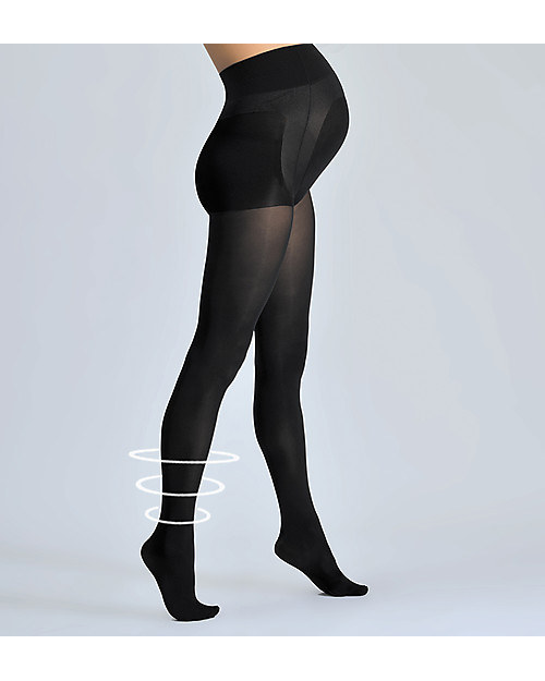 Cache Coeur Activ’Soft, Maternity Compression Tights 70 Denier, Black - Light legs all day long! Tights