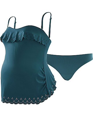 Cache Coeur Bloom Maternity Tankini Swimsuit - Green Bikinis And Tankinis