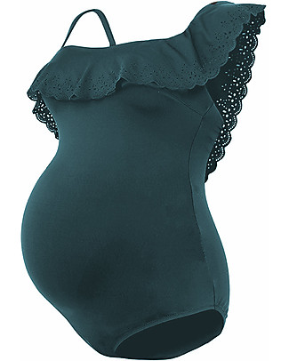 Cache Coeur Bloom One Piece Maternity Bathing Suit with Fixed Pads - Green Swimsuits