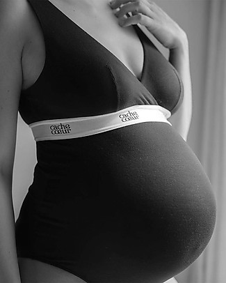 Cache Coeur Maternity and Nursing Body - Black - Natural Tencel - Soft and Breathable Shapewear