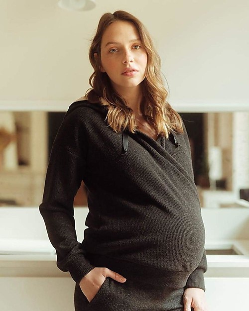 Cache Coeur Maternity and Nursing Hoodie Sweatshirt Sweet Home - Black - Ultra Comfortable! Sweatshirts