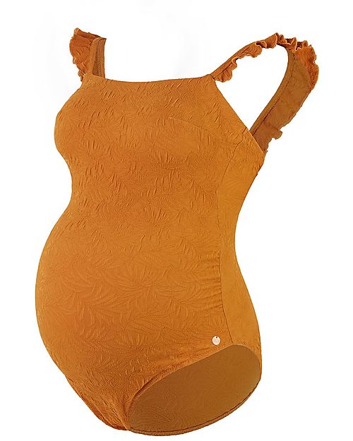 Cache Coeur One Piece Padded Maternity Swimsuit Maldives - Cumin - UPF 50+ UV - Oeko-Tex Certified Swimsuits