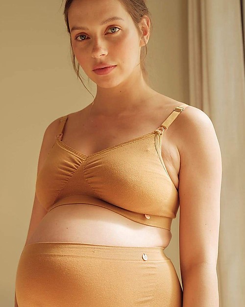 Cache Coeur Organic Pregnancy and Nursing Bra - Organic Cotton - Cumin - Adapts to the Breast and Supports it Nursing Bras