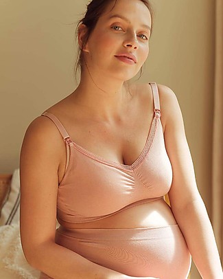 Cache Coeur Organic Pregnancy and Nursing Bra - Organic Cotton - Pink - Adapts to the Breast and Supports it Nursing Bras