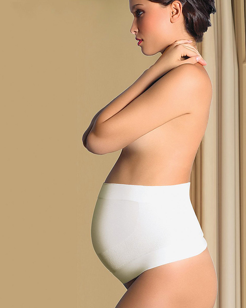 Cache Coeur Organic Pregnancy Belt - Organic Cotton - White - Comfortable  and Seamless unisex (bambini)