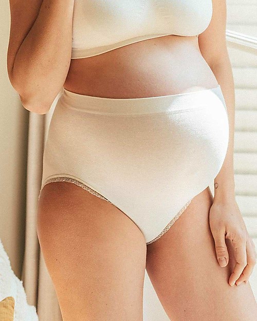 Cache Coeur Organic Pregnancy Culotte - Organic Cotton - White - Comfortable and Reinforced Briefs