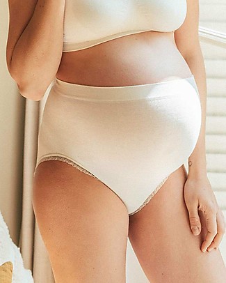 Cache Coeur Organic Pregnancy Culotte - Organic Cotton - White - Comfortable and Reinforced Briefs