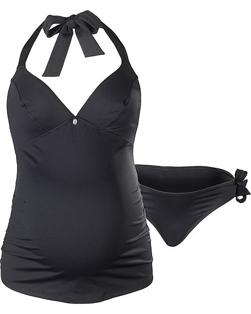 Cache Coeur Santiago, Maternity Tankini Swimsuit - Black Swimsuits