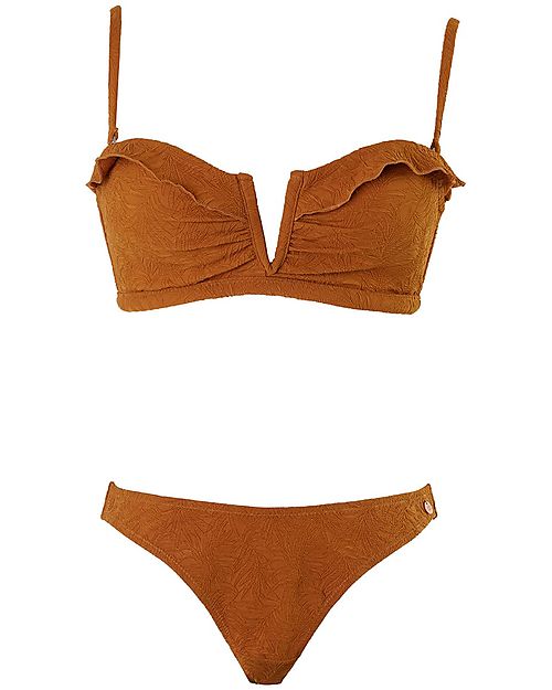 Cache Coeur Two-pieces Padded Maternity Swimsuit Maldives - Cumin - UPF 50+ UV - Oeko-Tex Certified Bikinis And Tankinis