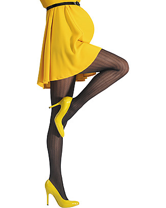 Cache Coeur Zig Zag Maternity Tights 30D, Black - For all trendy mums! Tights