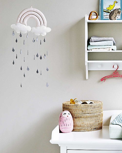 Camcam Copenhagen Rainbow Mobile, Rose - Hand made from felt and cotton! Mobiles