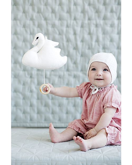 Camcam Copenhagen Swan Music Mobile, Off White Mobiles