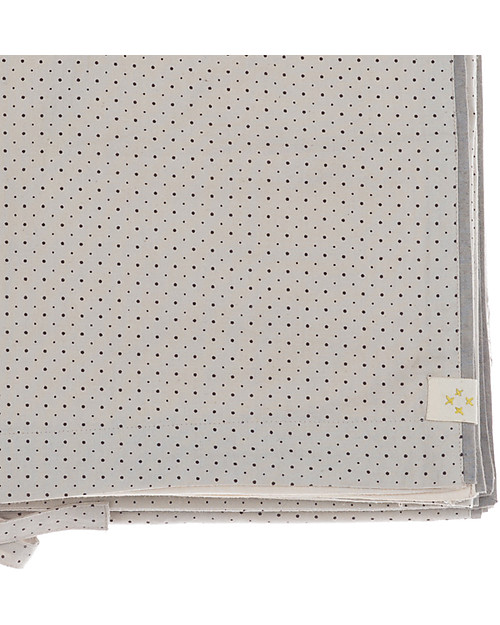 Camomile London Polka Dot Cot Duvet Cover Light Grey Parchment