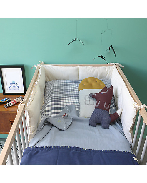 Camomile London Tall House Cushion, Aqua/Golden, 24 x 38 cm - The perfect gift idea! Cushions