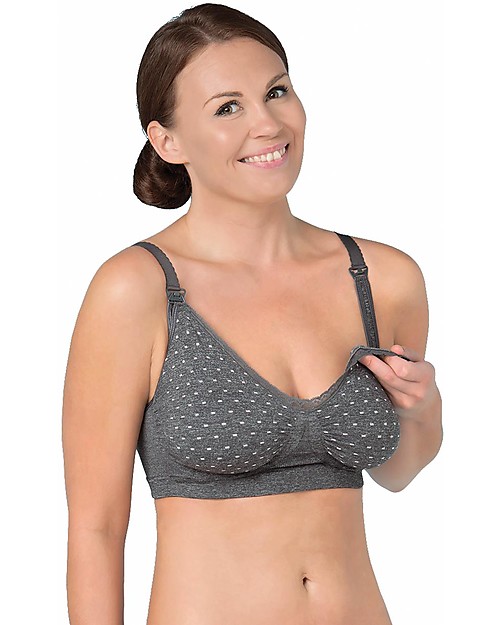 Carriwell Seamless GelWire Nursing Bra - Grey with Dots Nursing Bras