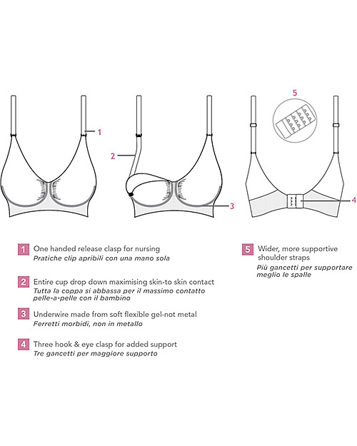 Carriwell Seamless GelWire Nursing Bra - Grey with Dots Nursing Bras