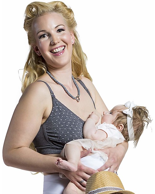 Carriwell Seamless GelWire Nursing Bra - Grey with Dots Nursing Bras