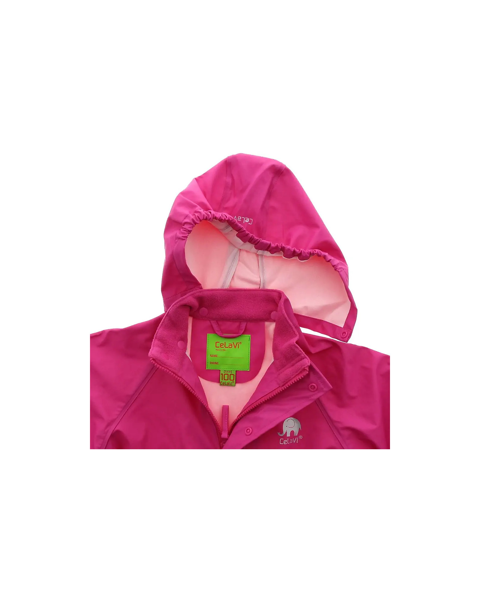 CeLaVi Basic Rainproof Suit - Real Pink - Recycled PU unisex (bambini)