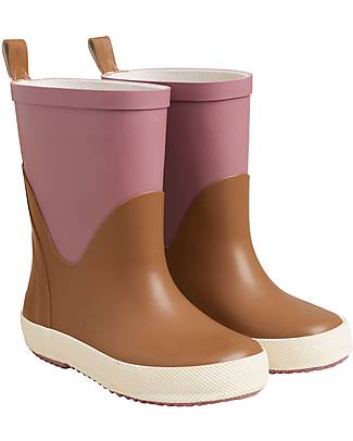 Celavi Rain Boots - Pink and Brown - 100% Natural Rubber Wellies