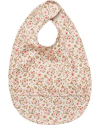 Celavi Waterproof Bib with Food Catching Pocket - Rose Cloud - 100% Recycled PU Waterproof Bibs