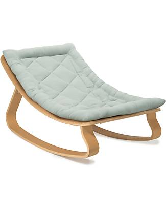 Charlie Crane Baby Bouncer Levo in Beech Wood - Farrow Gray - 100% Organic Cotton! Bouncers
