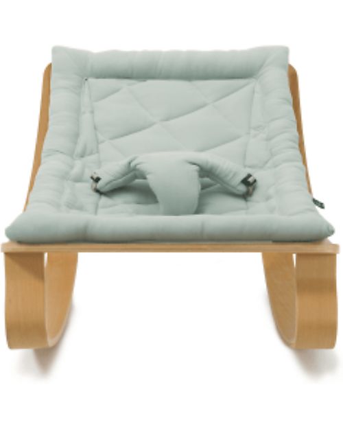 Charlie Crane Baby Bouncer Levo in Beech Wood - Farrow Gray - 100% Organic Cotton! Bouncers