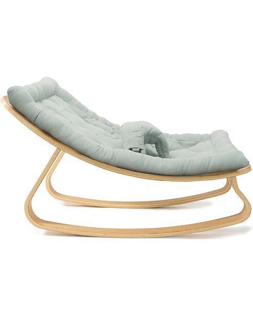 Charlie Crane Baby Bouncer Levo in Beech Wood - Farrow Gray - 100% Organic Cotton! Bouncers