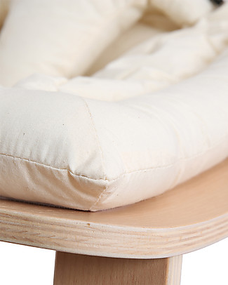 Charlie Crane Baby Rocker Levo - Beech - 100% Organic White Cushion Bouncers