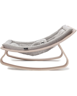 Charlie Crane Baby Rocker LEVO - Beech, Sweet Grey -Timeless and Eco-Friendly Design! Bouncers