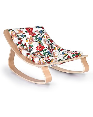 Charlie Crane Baby Rocker Levo in Beech - Hibiscus -Timeless and Eco-Friendly Design! Bouncers