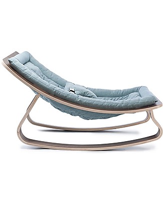 Charlie Crane Baby Rocker LEVO - Walnut, Aruba Blue -Timeless and Eco-Friendly Design! Bouncers