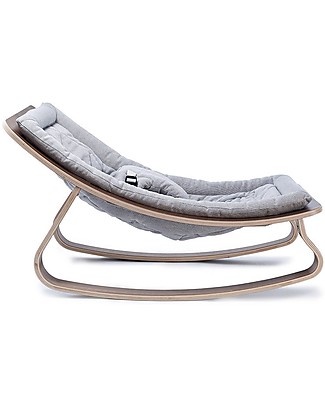 Charlie Crane Baby Rocker LEVO - Walnut, Sweet Grey -Timeless and Eco-Friendly Design! Bouncers