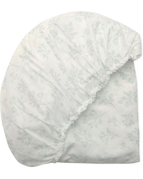 Charlie Crane Fitted Sheet 68x40 cm - for KUMI Crib - Pearl Blossom - 100% Organic Cotton! Cradle Bed Linen
