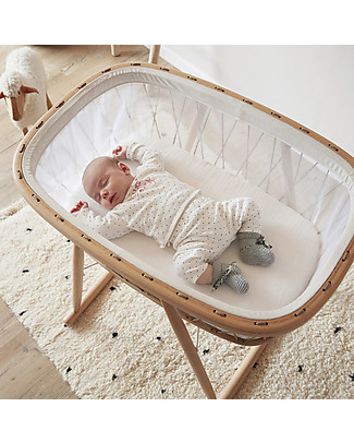 Charlie Crane KUMI Cradle with Cocon Mesh, Hazelnut Laces - Mattress included! Cribs & Moses Baskets