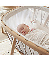 Charlie Crane KUMI Cradle with Transparent Mesh - Hazelnut Laces - Lateral Oscillation Cribs & Moses Baskets