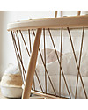Charlie Crane KUMI Cradle with Transparent Mesh - Hazelnut Laces - Lateral Oscillation Cribs & Moses Baskets