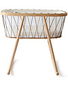 Charlie Crane KUMI Cradle with Transparent Mesh - Hazelnut Laces - Lateral Oscillation Cribs & Moses Baskets