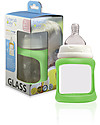 Cherub Baby Colour Change Glass Baby Bottle Wide Neck 150 ml, Green - Anti-colic, 0-3 months teat Baby Bottles Accessories