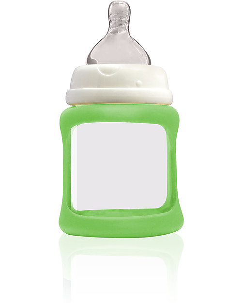 Cherub Baby Colour Change Glass Baby Bottle Wide Neck 150 ml, Green - Anti-colic, 0-3 months teat Baby Bottles Accessories