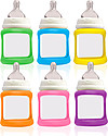 Cherub Baby Colour Change Glass Baby Bottle Wide Neck 150 ml, Orange - Anti-colic, 0-3 months teat Baby Bottles Accessories