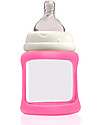 Cherub Baby Colour Change Glass Baby Bottle Wide Neck 150 ml, Pink - Anti-colic, 0-3 months teat Baby Bottles Accessories