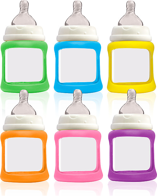 Cherub Baby Colour Change Glass Baby Bottle Wide Neck 150 ml, Yellow - Anti-colic, 0-3 months teat Baby Bottles Accessories