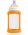 Cherub Baby Colour Change Glass Baby Bottle Wide Neck 240 ml, Orange - Anti-colic, 3-6 months teat Baby Bottles Accessories