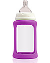 Cherub Baby Colour Change Glass Baby Bottle Wide Neck 240 ml, Purple - Anti-colic, 3-6 months teat Baby Bottles Accessories