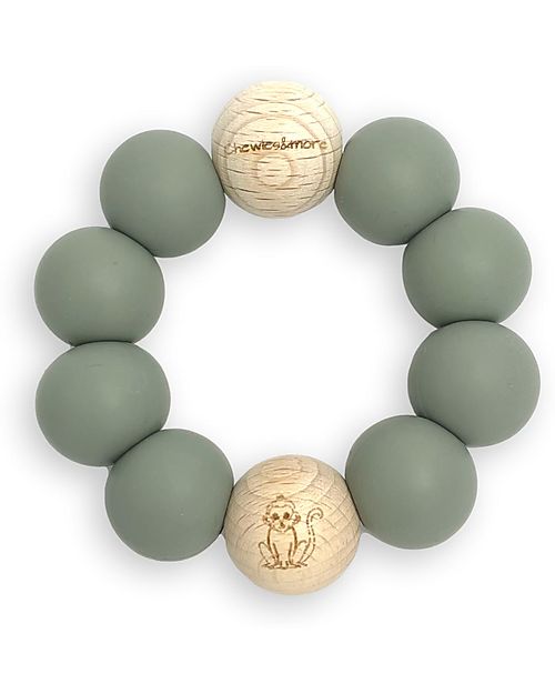 Chewies&more Animal Teether - Monkey - Dark Sage Teethers