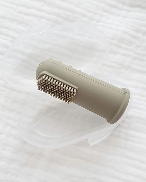 Chewies&more Baby toothbrush - Food grade silicone - Dark Sage Green Toothbrush