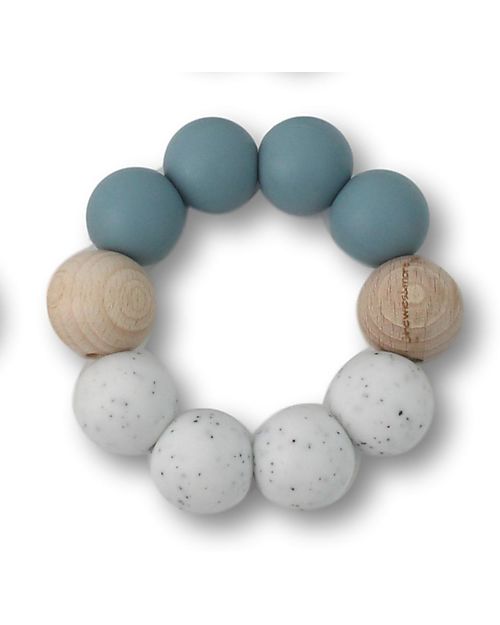 Chewies&more Basic Teether - Dusty Blue and White Gritt Teethers