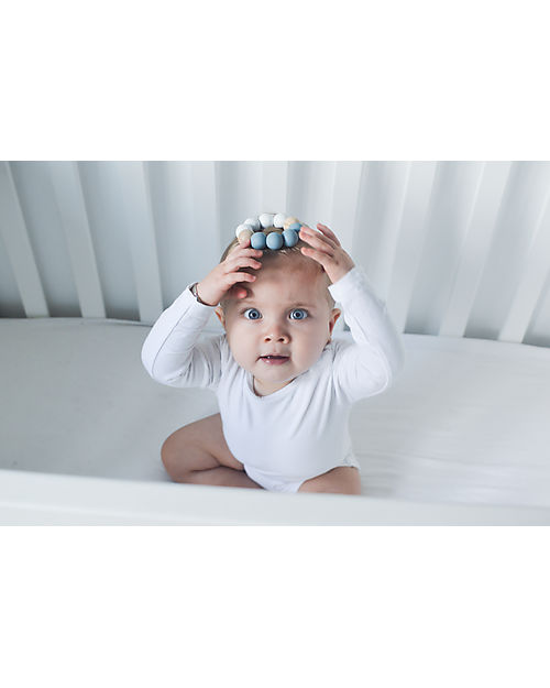 Chewies&more Basic Teether - Dusty Blue and White Gritt Teethers